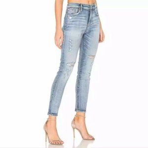 Agolde Sophie Outsider Blue High Rise Crop Skinny Jeans